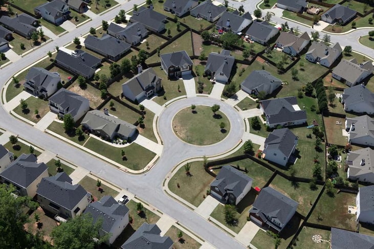 Cul-de-sac Aerial Suburb