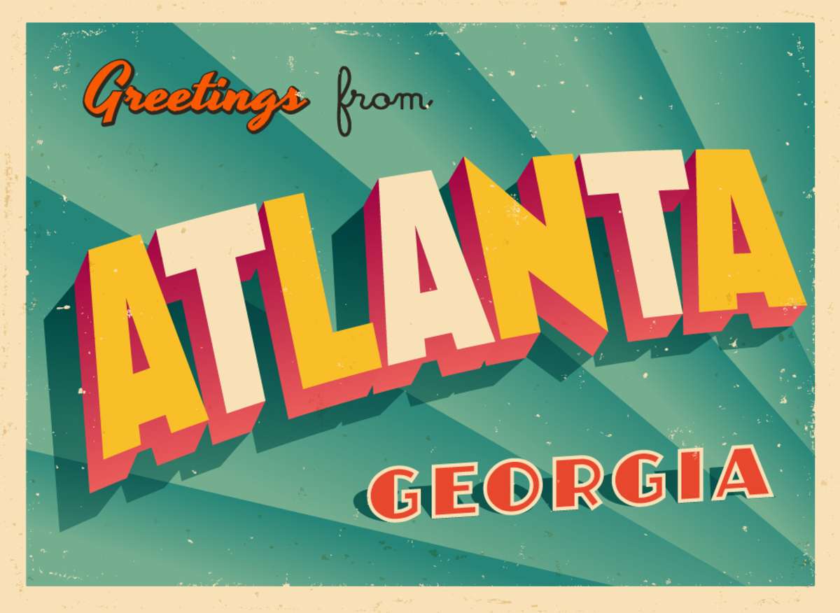 Vintage Touristic Greeting Card - Atlanta, Georgia