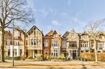 panorama view of brick houses